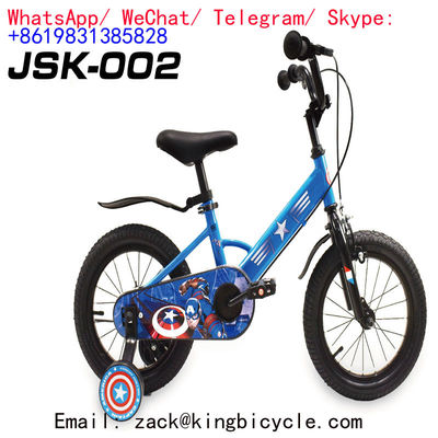 Steel Frame 3 To 8 Years Old Kids Bicycle With Training Wheels Personalized 12inch 16inch