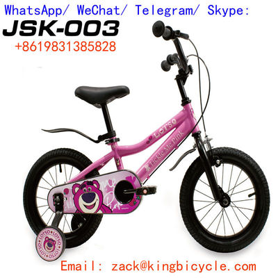 Steel Frame 3 To 8 Years Old Kids Bicycle With Training Wheels Personalized 12inch 16inch